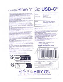 Verbatim Mobile Memory For Computer - Store N Go Usb-c 3.2 Gen 1 Drive 64gb