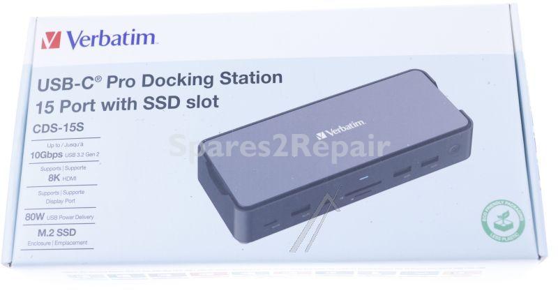 Verbatim Dockingstation For Notebook - Usb-c Pro Docking Station 15 Port With Ssd Slot Cds-15s