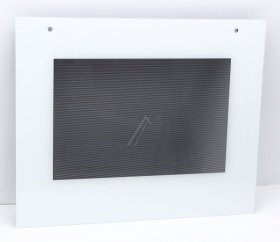 Front Plate - 20006509 Glass Front Panel For 60cm Appliances Colour: White With Glued Plastic Holders [Bosch Siemens]