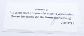 Drive Belts - 20889771 Belt Label-bldc [Vestel]
