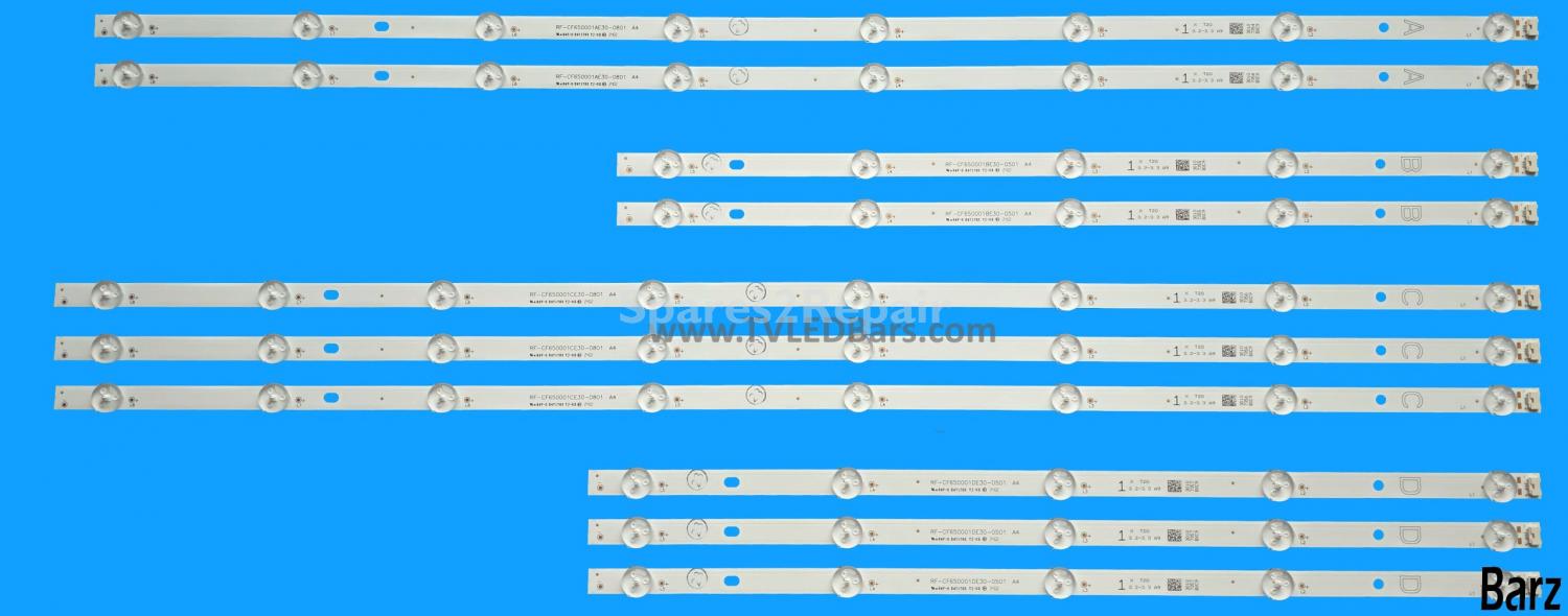 Vestel LED Backlight Array Vestel 65" QLED VES650QNTB-Q2-Z01 VES650QNTL-P2-Z01 VES650QNTH-P2-Z01 RF-CF650001AE30-0801 + RF-CF650001BE30-0501 + RF-CF650001CE30-0801 + RF-CF650001DE30-0501 BLUE 10pcs