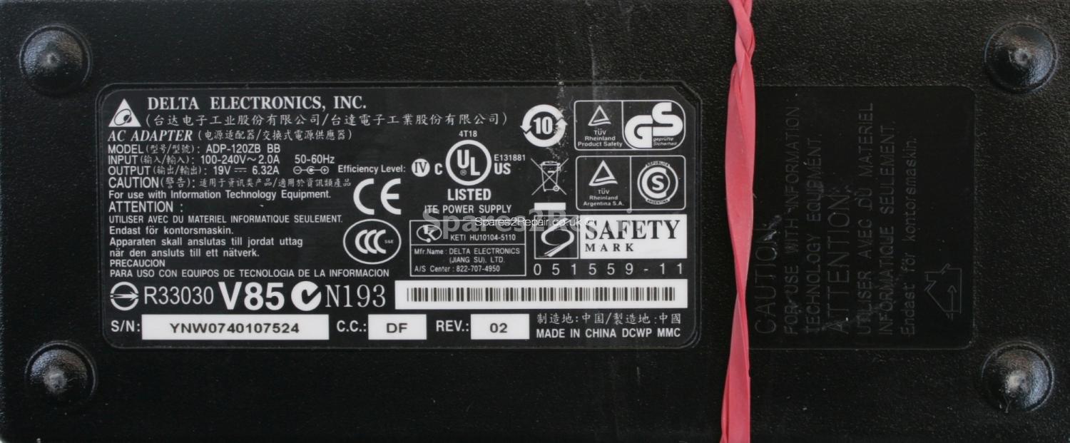 Delta Electronics Inc - Charger - ADP-120ZB BB - Rev.02 - 19V 6.32A (Original)