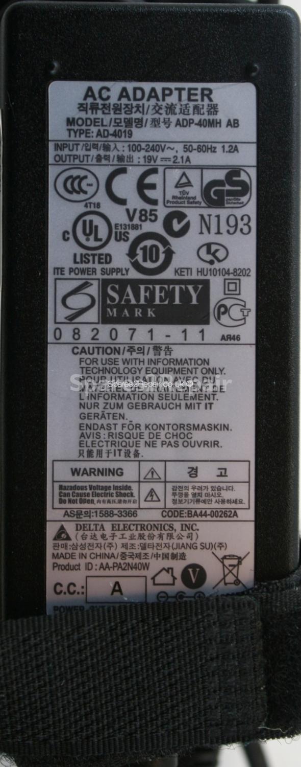 Delta Electronics Inc - Charger - ADP-40MH AB - AD-4019 - 19V 2.1A (Original)