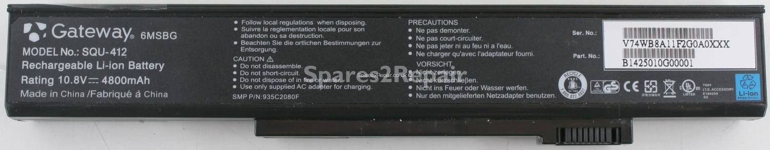 Gateway W340ua - Battery - B1425010G00001 - 4800mAh - 10.8V - Li-ion (Original)
