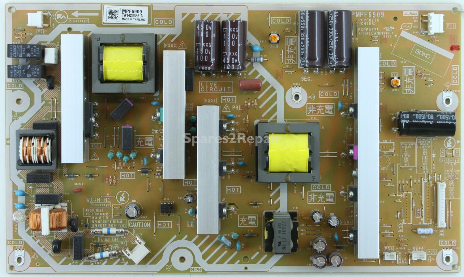 Panasonic TX-P42S30B - PSU - MPF6909 - TA1420536 A - PCPF0275