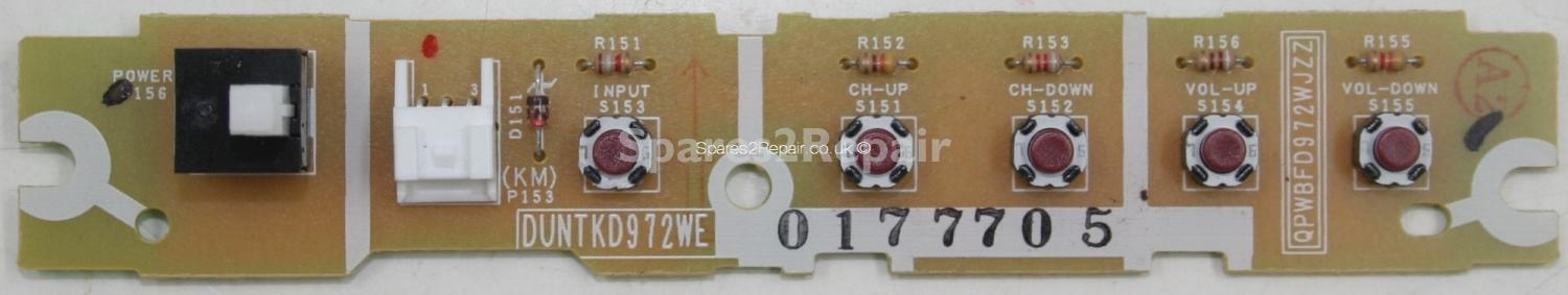 Sharp LC42AD5E-BK - Buttons - DUNTKD972WE - QPWBFD972WJZZ (Without Plastic)